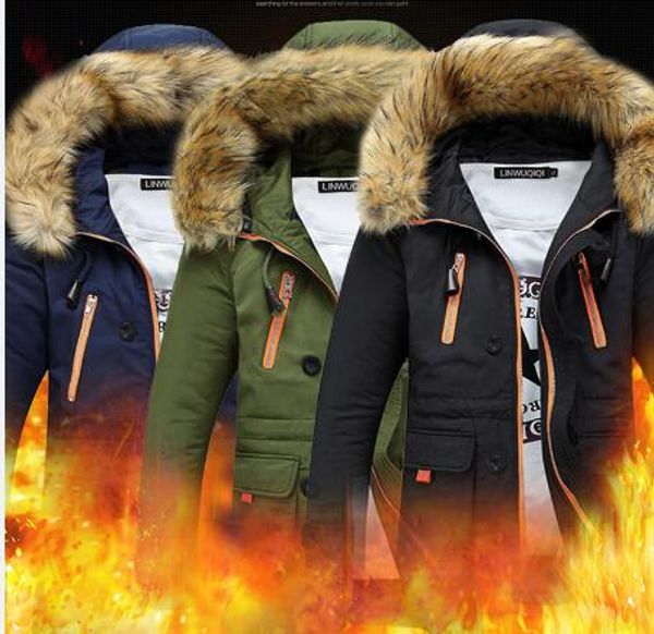

2018 winter parka men polyester warm windproof coats hooded jackets for men or women casacos women's or men's overcoat, Black
