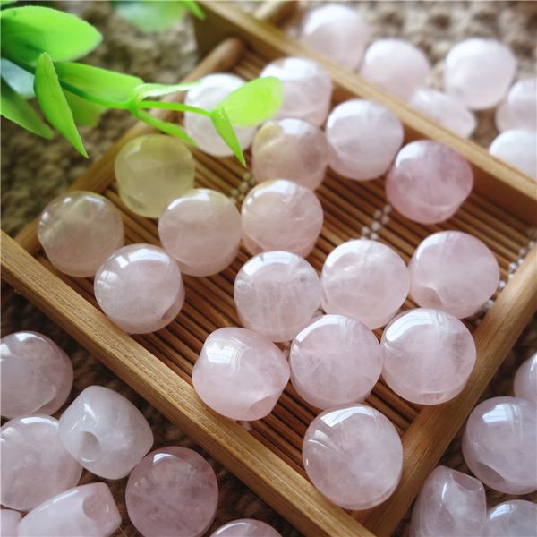 

30pcs/lot factory wholesale pink quartz 12mm flat round with through hole natural gemstones for jewelry making, Black