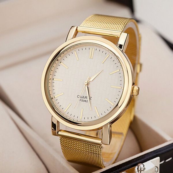 

classic golden watch case band famous luxury designer superior quartz wristwatch gift men clock male reloj hombre herren uhren, Slivery;brown