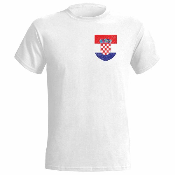 

croatia footballer inspired pocket badge distressed look mens t shirt euros footy summer 2018 short sleeve plus size, White;black