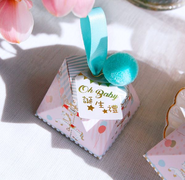Creative Pink Blue Candy Boxes Wedding Favors Party Supplies Baby