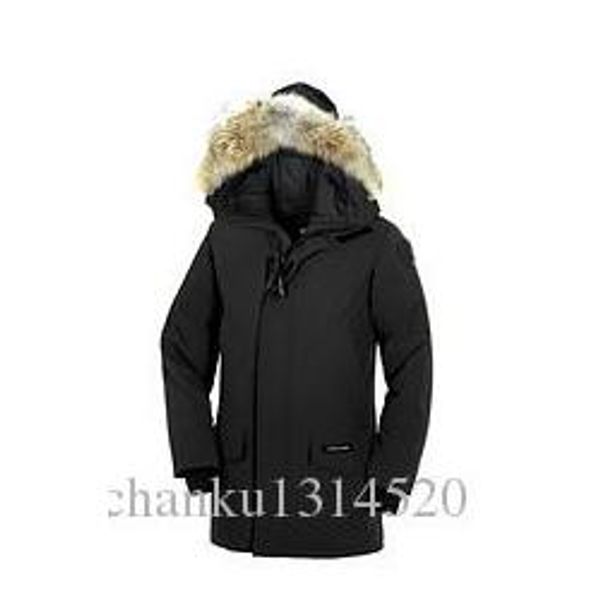 

Men 039 brand winter thick warm jacket can langfo p down parka big coyote fur collar white goo e down outerwear coat with fur hood