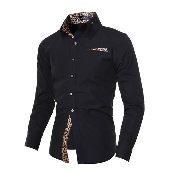 

Новинка леопард лоскутное мужская повседневная рубашки американский стиль мода