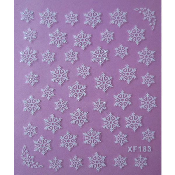 

white 3d snowflake design water transfer nails art sticker decals lady women manicure tools nail wraps decals, Black