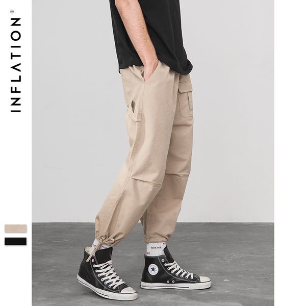 

inflation opening swag pants mens wide leg ankle length pants 2018 men's casual trousers ninth harem 8862w, Black