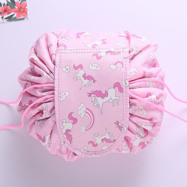 

3pcs lazy toiletry bag drawstring polyester makeup travel bags flamingo cosmetic bag