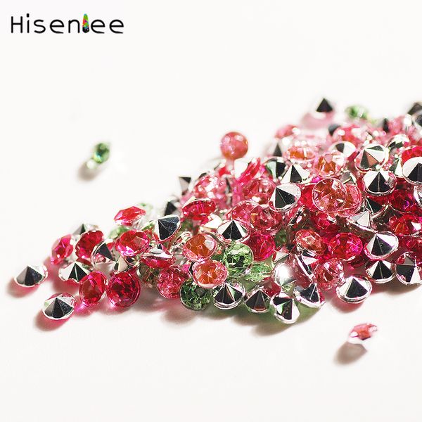 

4mm 500pcs crystal diamond multi-color 3d charm fashion popular acrylic sharp rhinestone diy dress accessories decoration, Silver;gold