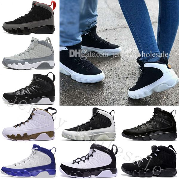 

wholesale new 9 9s ix anthracite black white bule man basketball shoes purple gs athletics size us 7-13 ing