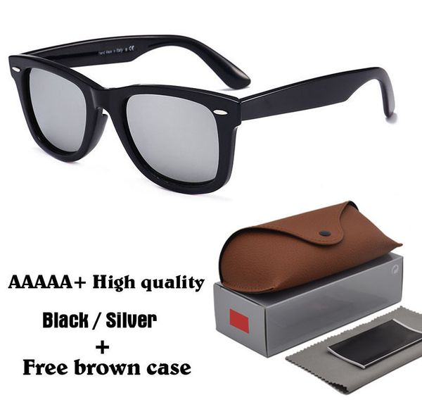 

8 colour high quanlity metal hinge sunglasses mens womens brand sun glasses plank frame glass lens uv400 goggle with cases and box, White;black