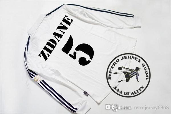 

2002 real madrid champion league final long leeve occer jer ey zidane carlo raul ronaldo hierro olari figo old hirt, Black;yellow