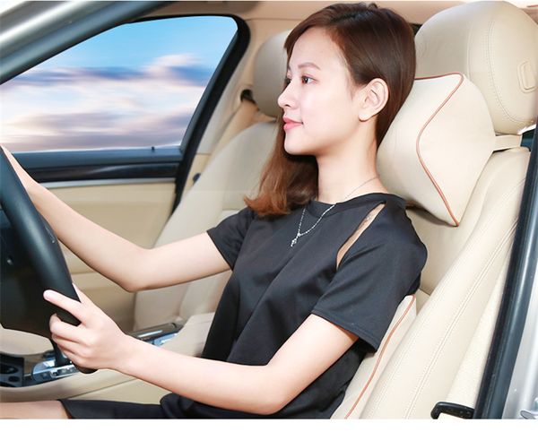 

car auto seat supports back cushion and headrest neck pillow memory foam lumbar back support driver spine pain pillow