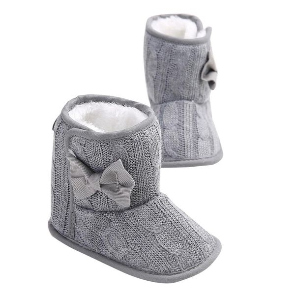

fashion warm toddler baby girl bow snow boots anti-slip soft sole prewalker crib shoes, Black
