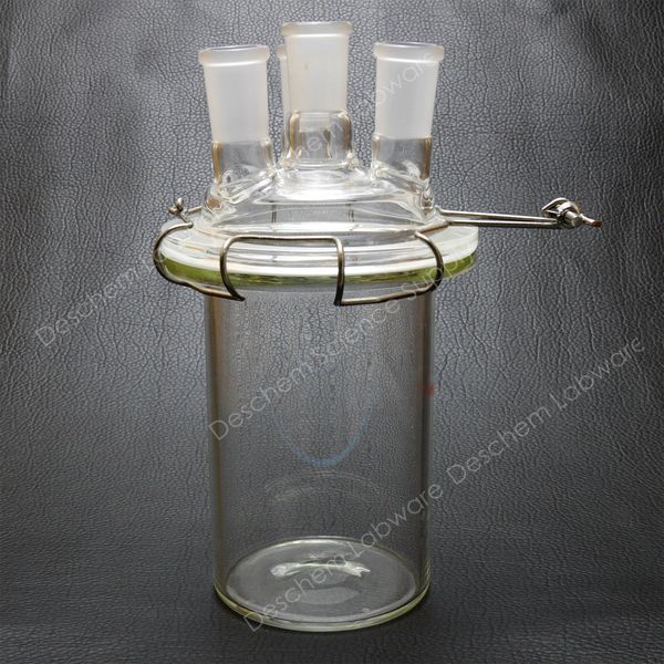 

5000ml,24/40,4 necks,glass cylinder reactor,5 littre flat bottom reaction kettle