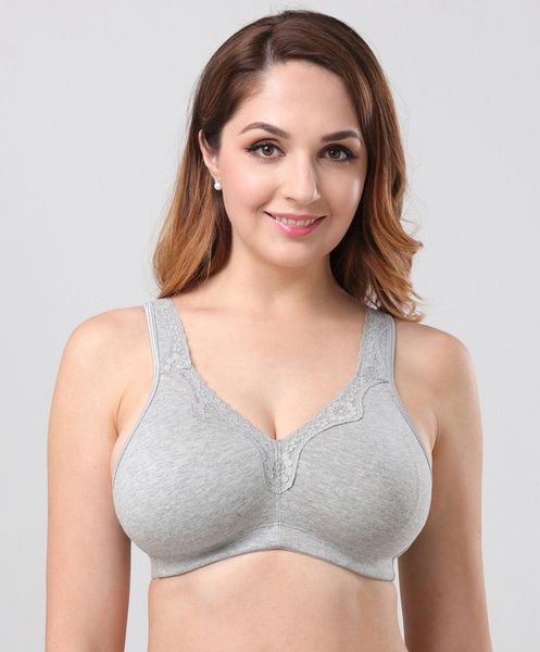 

full cup wireless cotton bra comfortable healthy big bra very big sizes bras, Red;black