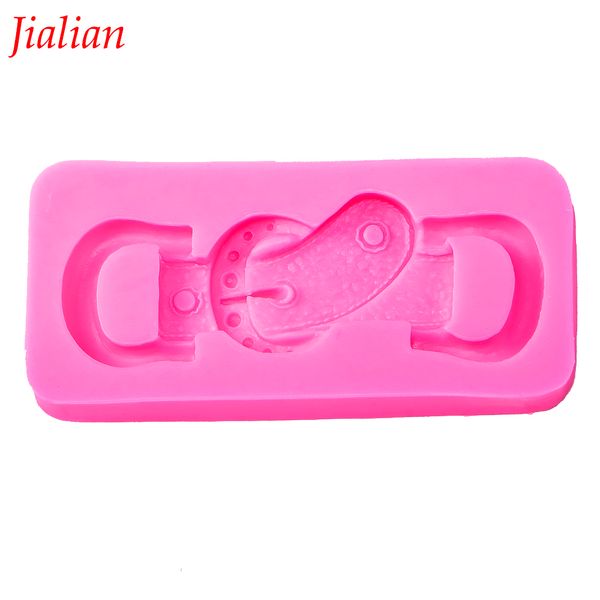 

jialian fashion belt buckle shape mould kitchen restaurant bar fondant silicon mold non-stick cake decoration f0010