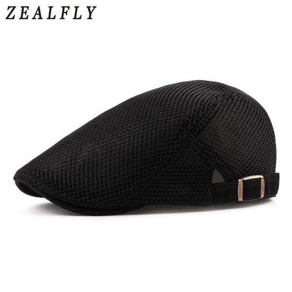 Factorys Sombrero Plano para Hombre Boina de Verano de Malla Transpirable Ivy Gatsby Newsboy Cabbie Caps