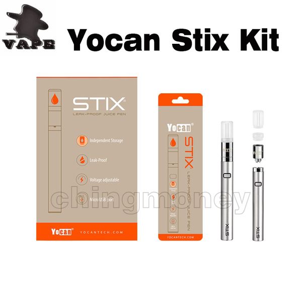

100% Аутентичный Yocan STIX Starter Kit 320 мАч встроенный аккумулятор с емкостью 0,6 мл Герметичный дизайн Электронная сигарета Starter Kit Vape Pen Kit