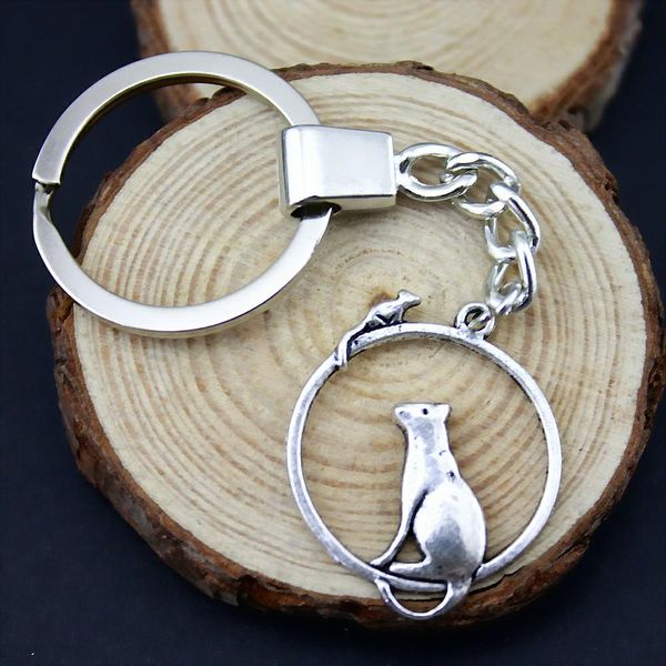 

6 pieces key chain женщины брелоки для автомобилей брелки с чар mouse 31x26mm, Slivery;golden