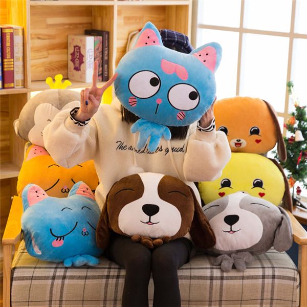 Multifunctional Pillow Animals Pillow Blanket Warm Hands