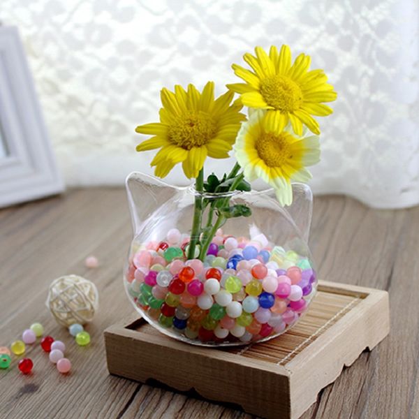 

o.roselif brand new cute handmade cat shaped glass vase hydroponic plant terrarium vase wedding home office l decoration