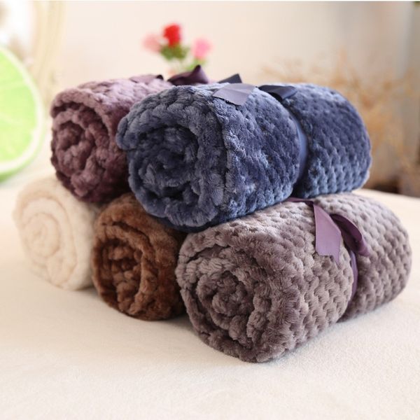 

2018 new flannel fleece kids baby blanket plaids small blanket towel travel office sofa pet dog blankets throw manta bedspread