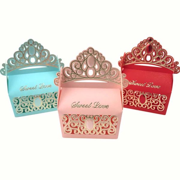 

crown shape gift boxes european style paper candy box for wedding birthday party supplies sale