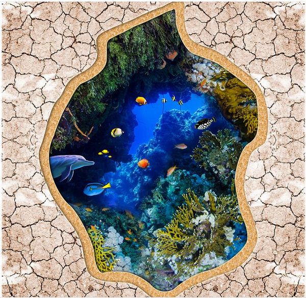 

self adhesive 3d floor tiles underwater world coral wallpaper for bathrooms