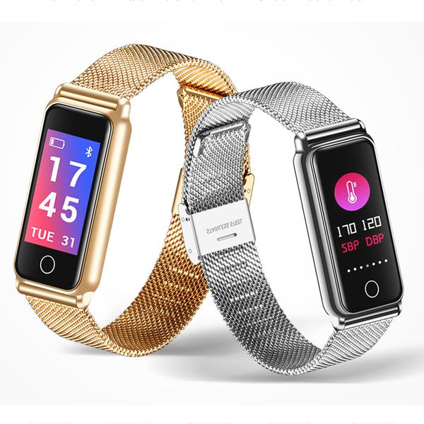 

smartwatch bracelet wristband heart rate monitor blood pressure bluetooth fitness pedometer led smart sport watch wrist band, Slivery;brown