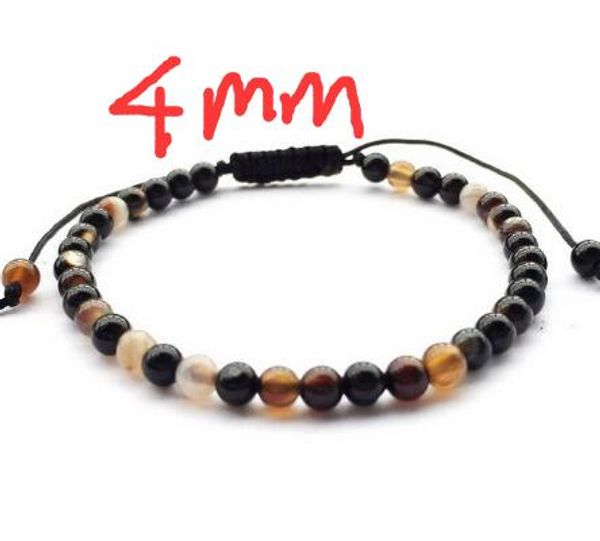 

6pcs/lot nice new arrival handmade diy jewelry beaded bracelet braided coffee onyx bracelet 4mm 6mm 8mm 10mm 12mm onyx beaded stone, Black