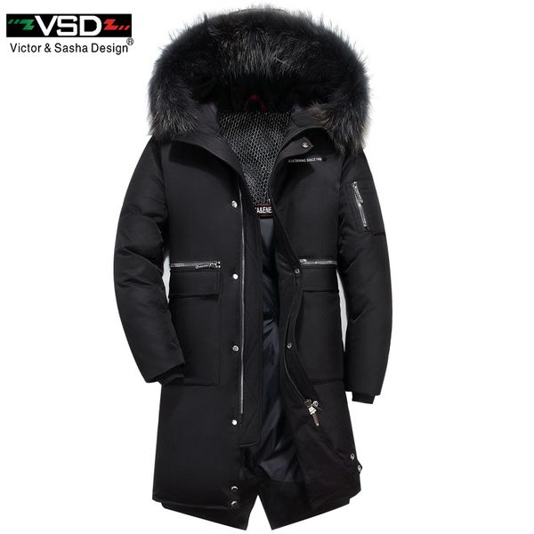 

vsd new 90% men's and women's leisure down jackets quality handsome warm fashion winter clothing casual coat's male parkas vs, Black