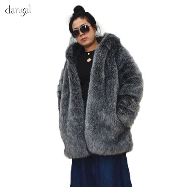 

dangal 2018 new women sleeve faux fur korean custom fit faux fur coat autumn winter warm coat high quality, Black