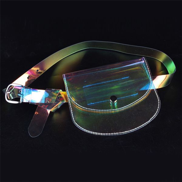 

miyahouse fashion laser mini transparent pvc waist packs for female protable clear mini jelly bag summer women small waist bag