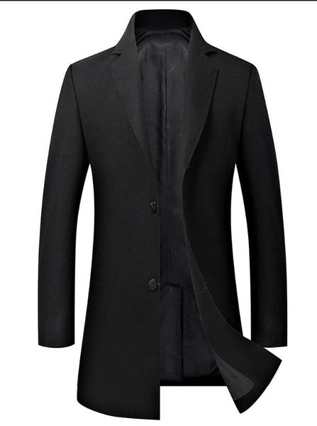 

2018 new wool long woollen overcoat, Black