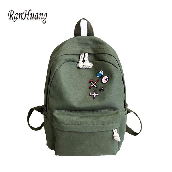

ranhuang women casual canvas backpack new 2017 women's fashion backpack school bags for teenage girls mochila feminina a695