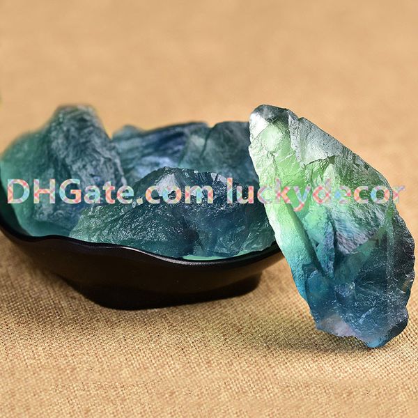 100g pequeno natural natural e azul Fluorite Gravel Gravel Cristal Rough Stone Rock para Cabbing Corte Lapidareiro Tumbling Fio de Polimento