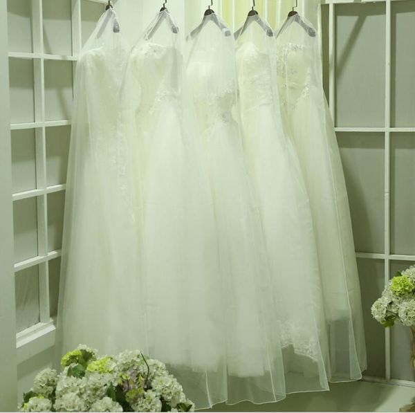 

selling in stock big 180cm soft tulle wedding dress gown bags white dust bag long garment cover travel storage dust covers