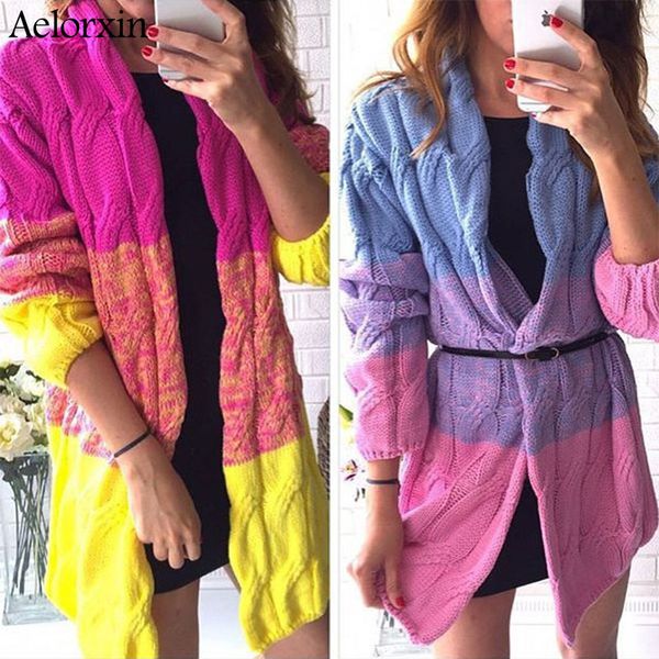 

women cardigan long sweater full sleeve candy colors casual v-neck patchwork cardigans sweater women female cardigan, White;black