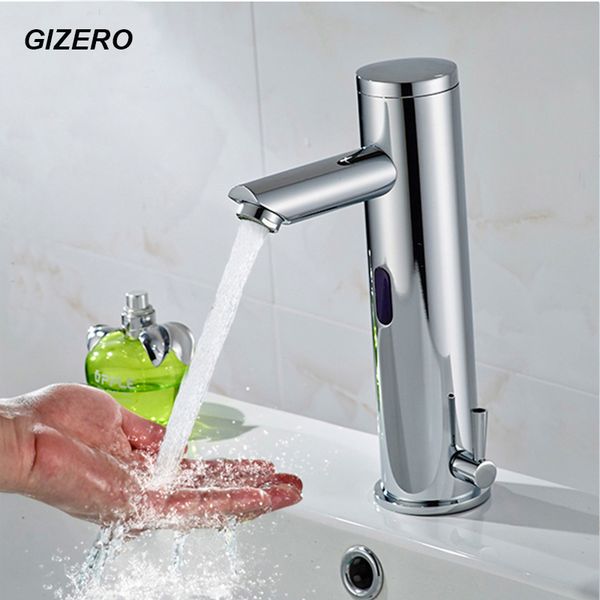 

automatic sensor faucet and cold water deck mounted dc battery 6v hands touchless basin sensor faucet zr1034