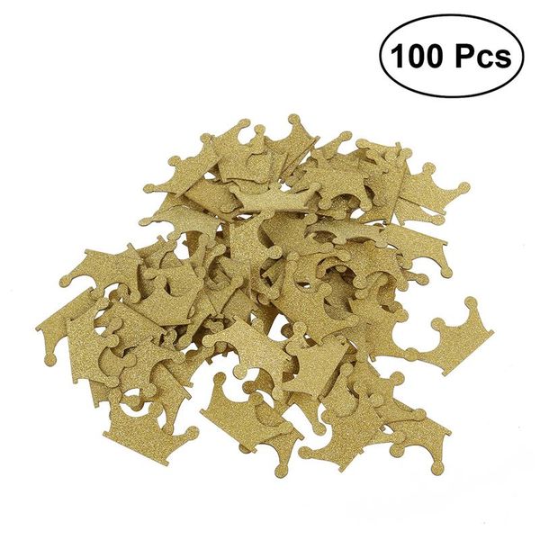 

100pcs gold glitter crown confetti diy double-sided for wedding birthday party baby shower cupcake er decoration