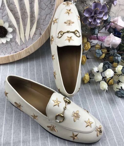 

2023 new star + bee lady flat bottom leather shoes full size 35-41 black. beige.''gg''rcid