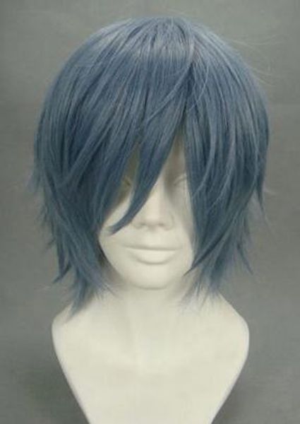 

wig cosplay women's short dark blue hair wigs 32cm, Black;brown