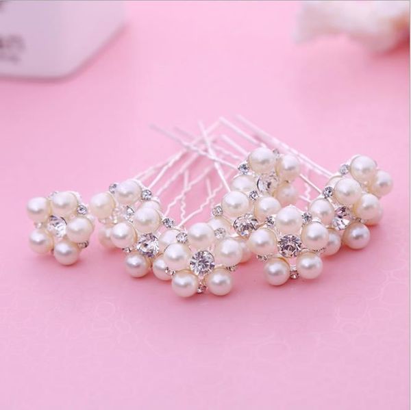 

bridal pearl hairpin, bride pearl hair ornament, white wedding dress, accessories, handmade headwear, Slivery;golden
