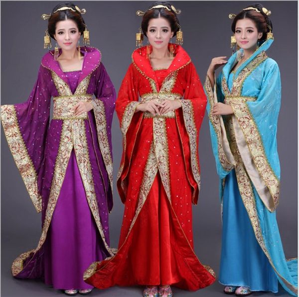 

2017 new 9 colors vintage national tang suit ancient royal chinese hanfu clothing women's costume hanfu women, Red