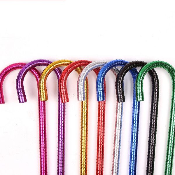 Solid Colors Jazz Walking Sticks Outer Winding Shiny Ribbon Belly