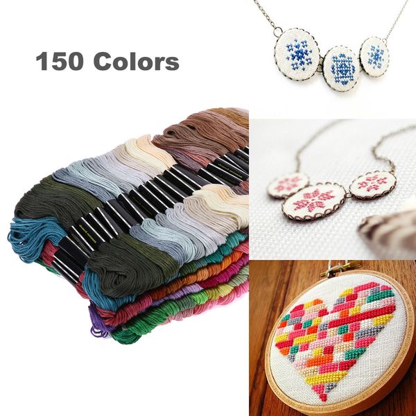 

new 150/50pcs multicolor random dmc cotton thread embroidery thread floss sewing skeins craft knitting spiraea dropshipping new, Black;white