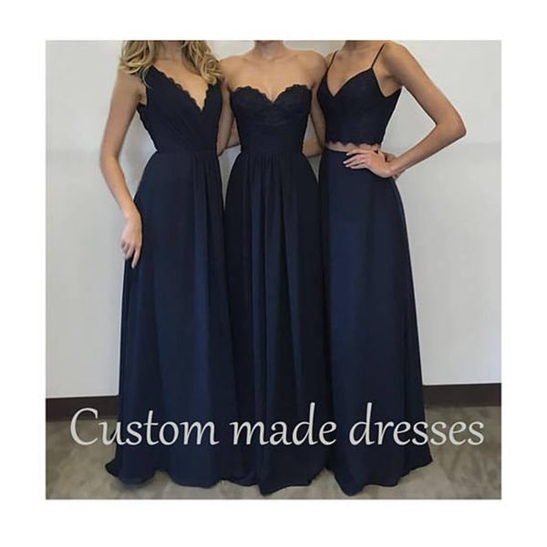 

custom made long dark blue bridesmaid dresses party prom evening wedding bridesmaid gowns charming special occasion dresses plus size, White;pink