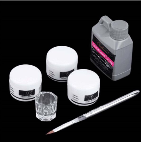 

1 set acrylic liquid crystal nail art tool kits diy nail art tip builder transparent clear glass nail polish manicure, Silver;gold