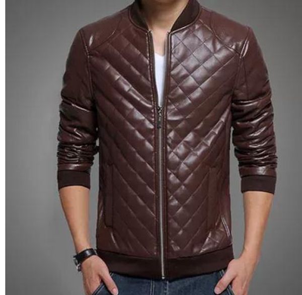 

send 2018 new style man pu leather jacket winter coat, Black