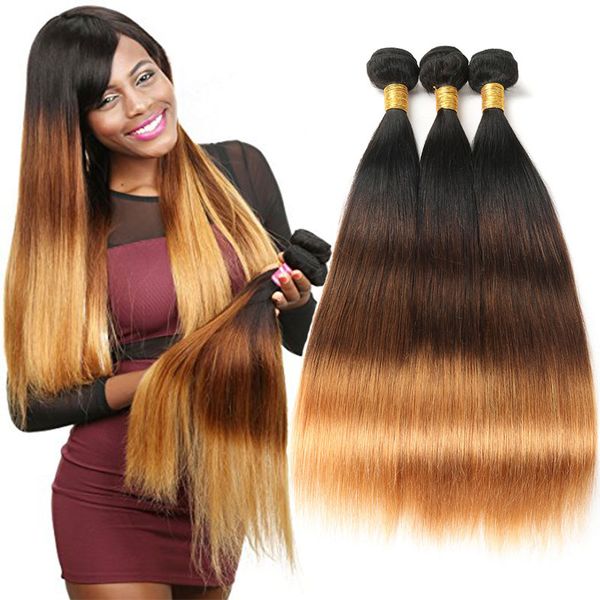 100 Unprocessed Human Hair Bundles 1b 4 30 3 Tone Color Ombre