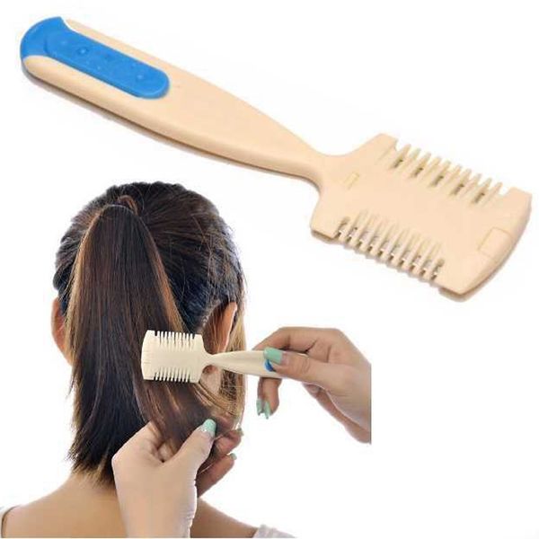 

durable home hairdresser makeup tools hair cutting trimmer razor blade comb for thinning bangs long beauty hair cut accessories, Silver
